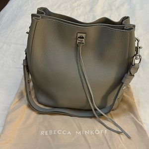 Gray leather Rebecca Minkoff bag.